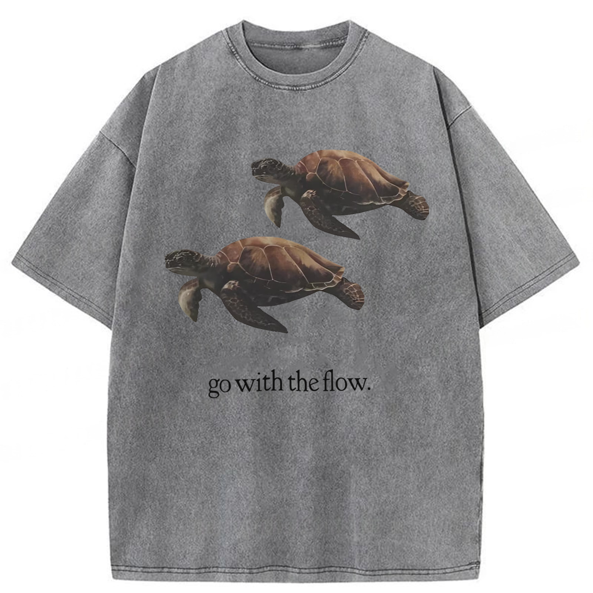 Tokyoviva Turtle Go With The Flow Washed T-shirt