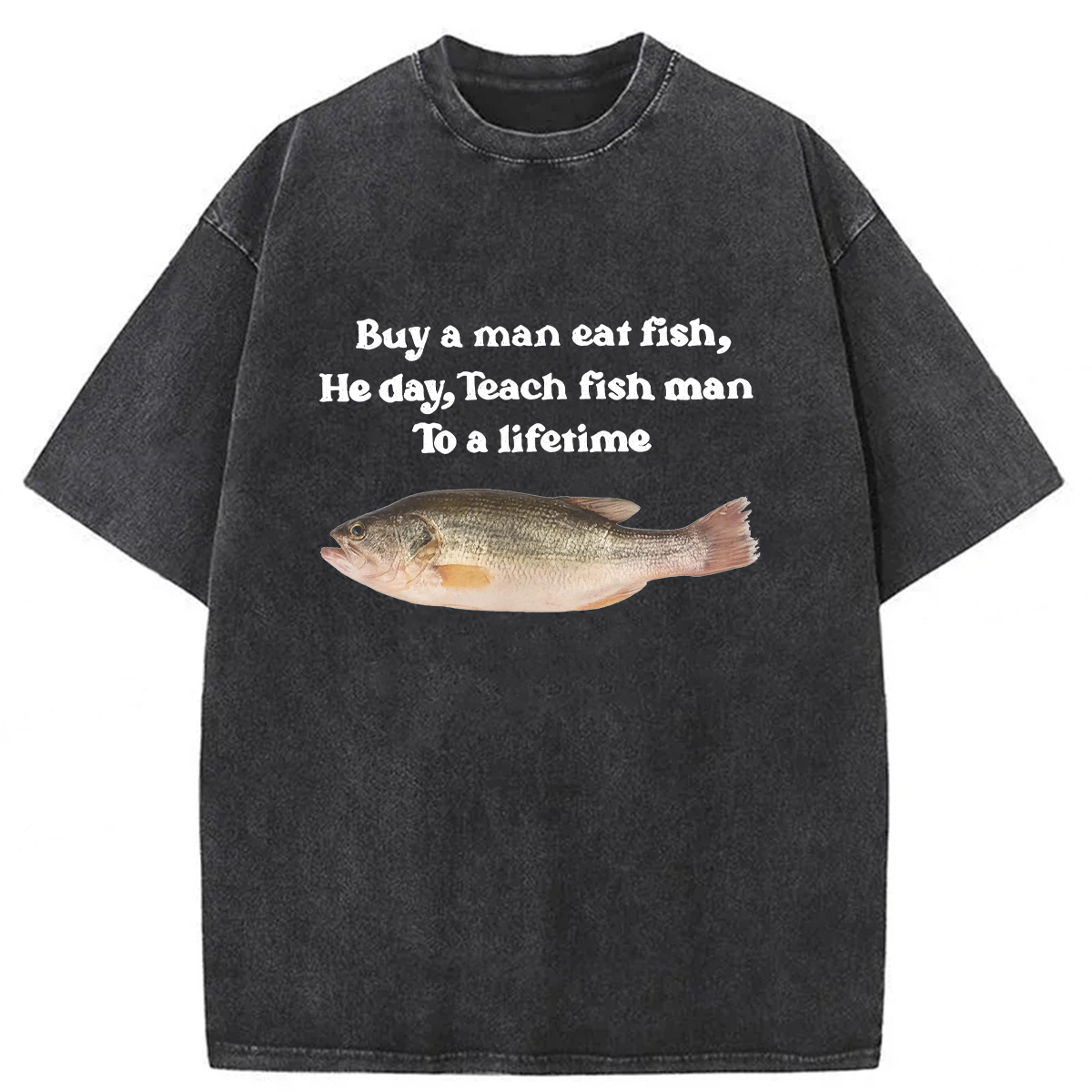 Tokyoviva Fun Fish Memes Washed T-shirt