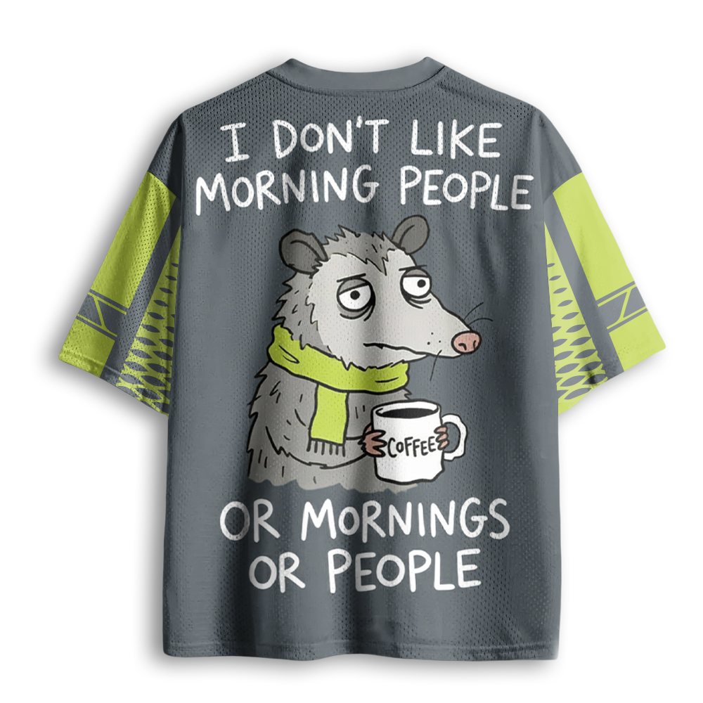 Baddiecat Opossums Hate Mornings Mesh Jersey