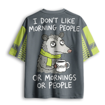Baddiecat Opossums Hate Mornings Mesh Jersey
