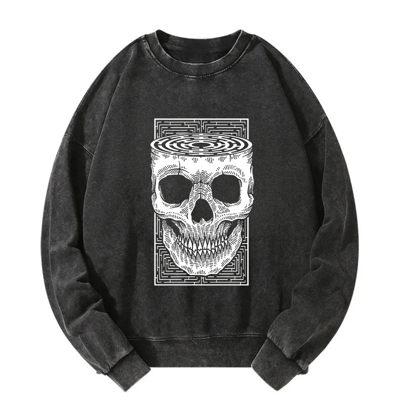 Horror Skull Washed Sweatshirt