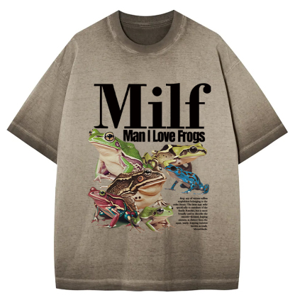 Man I Love Frogs Meme Gradient Washed T-Shirt