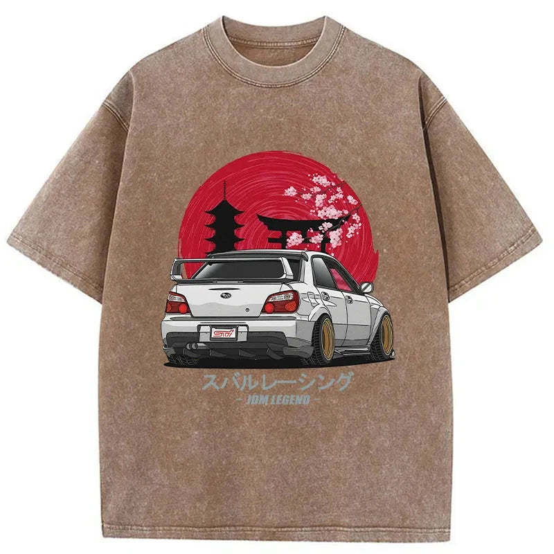 Subaru Racing Car Japanese Washed T-Shirt