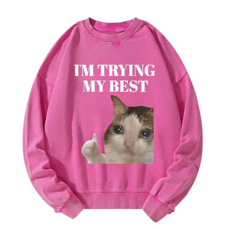 I'm Trying My Best Washed Sweatshirt