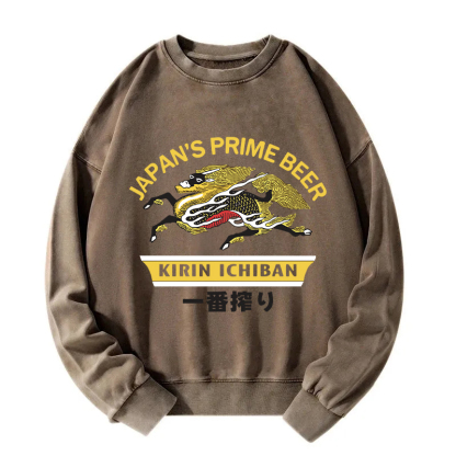Kirin Ichiban Beer Logo Japanese Washed Sweatshirt