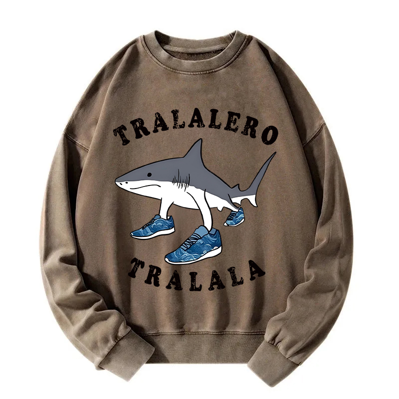Tralalero Tralala Funny Washed Sweatshirt