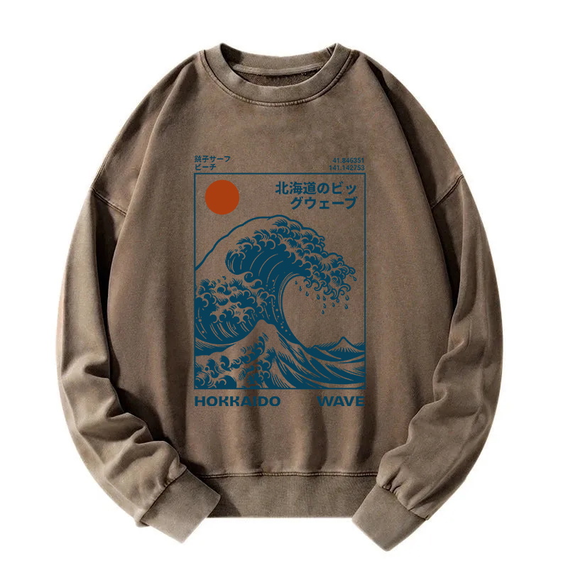 Hokkaido Wave Japan Washed Sweatshirt