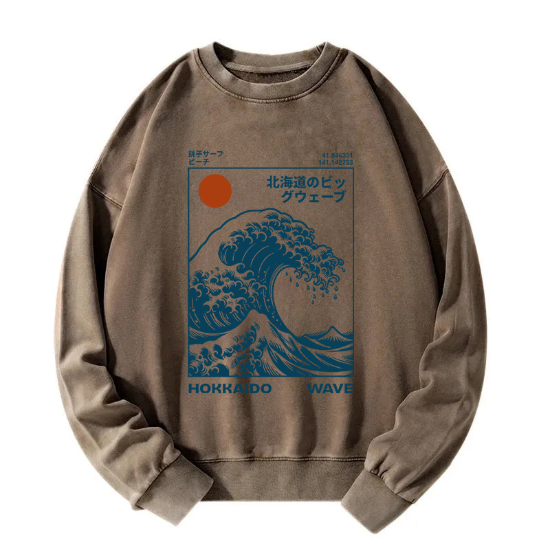 Hokkaido Wave Japan Washed Sweatshirt