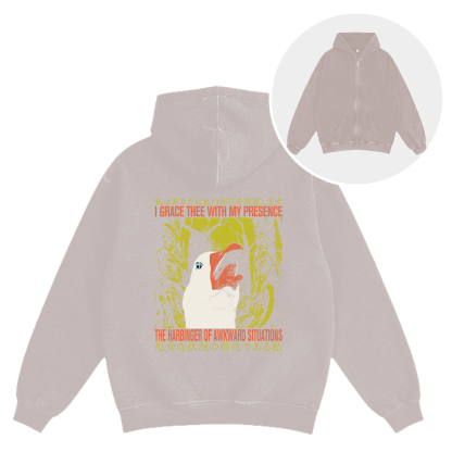 The Harbinger of Awkward Situations Goose Washed Zip Hoodie