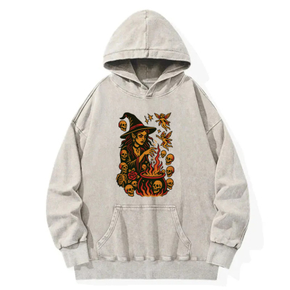 Halloween Witches Doing? Washed Hoodie