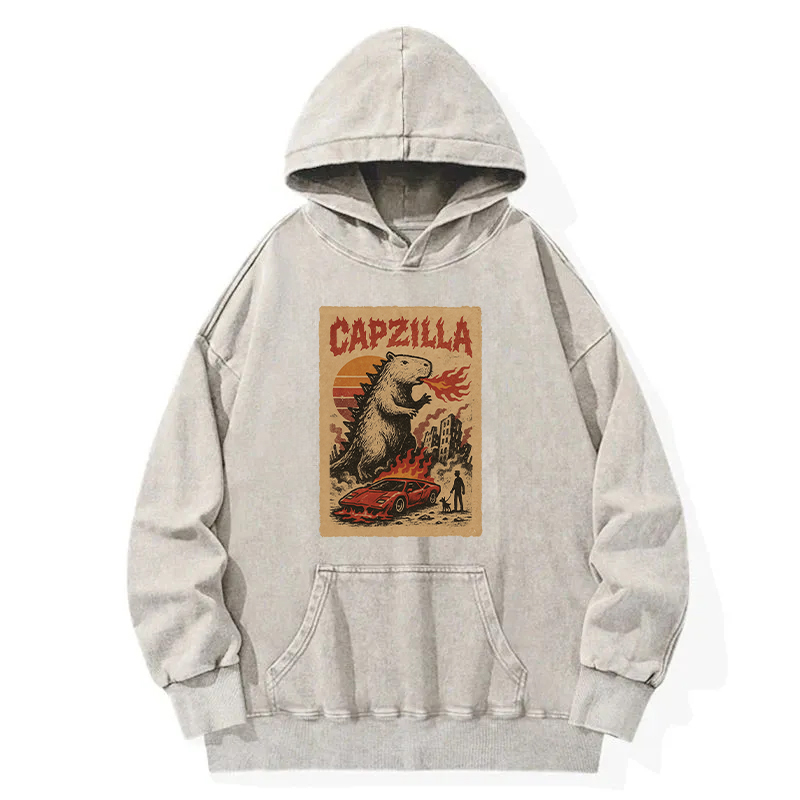 Funny Capzilla Washed Hoodie