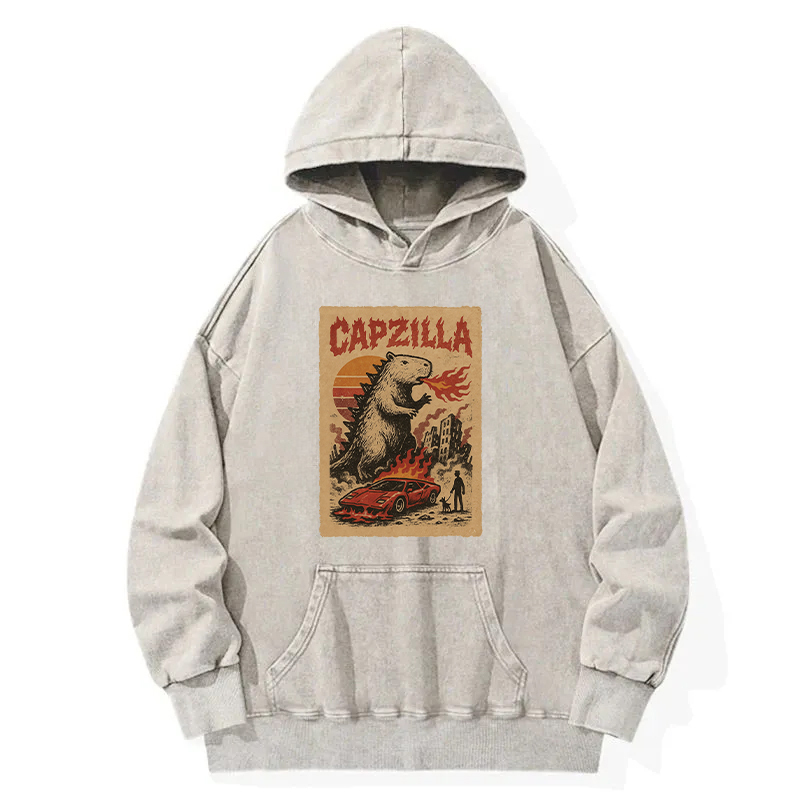 Funny Capzilla Washed Hoodie