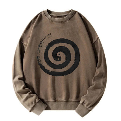 The Tai Chi Yin Yang Cycle of Life Washed Sweatshirt