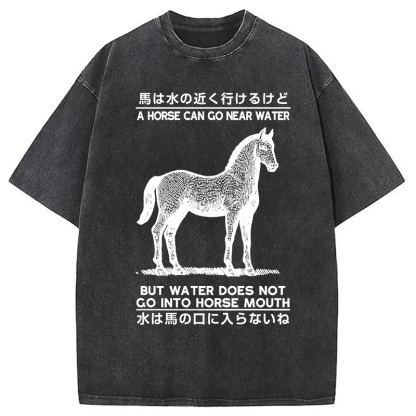 Funny Horse And Water Saying Washed T-Shirt