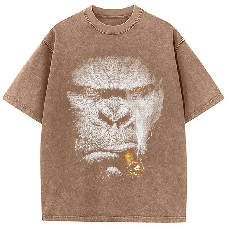 Smoking Gorilla Washed T-Shirt