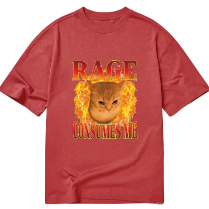 Rage Consumes Me Edgy Funny Cat Meme Classic T-Shirt