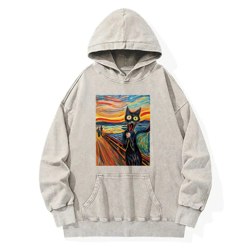 Screaming Cat Washed Hoodie