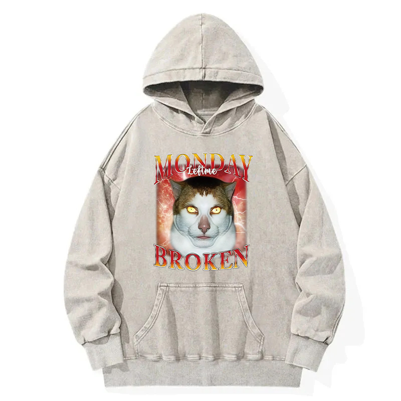 Monday Left Me Broken Washed Hoodie