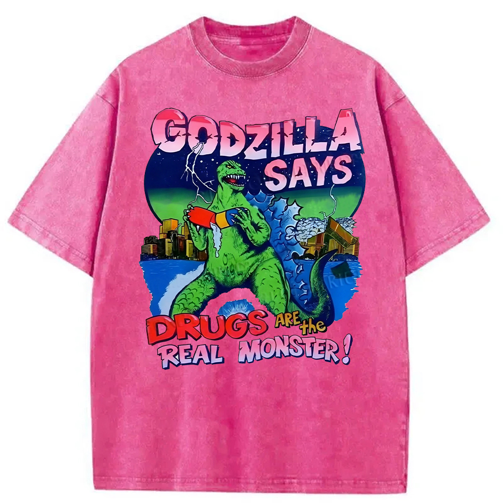 Godzilla Says Washed T-Shirt