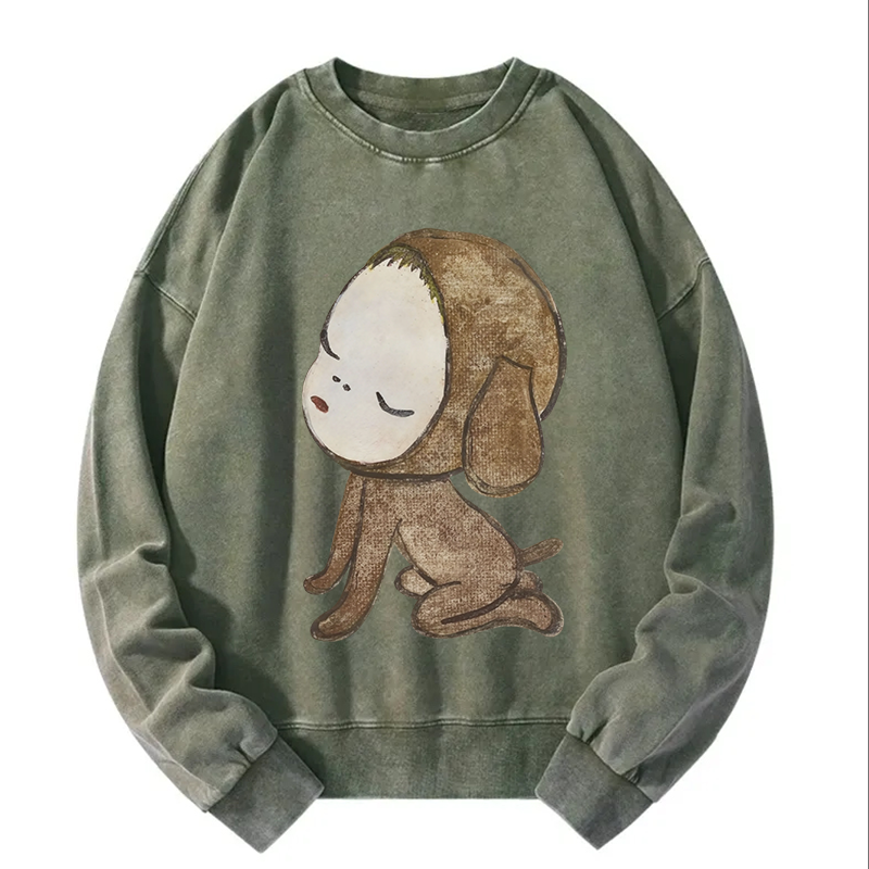 Abandoned Puppy Waiting Washed Sweatshirt