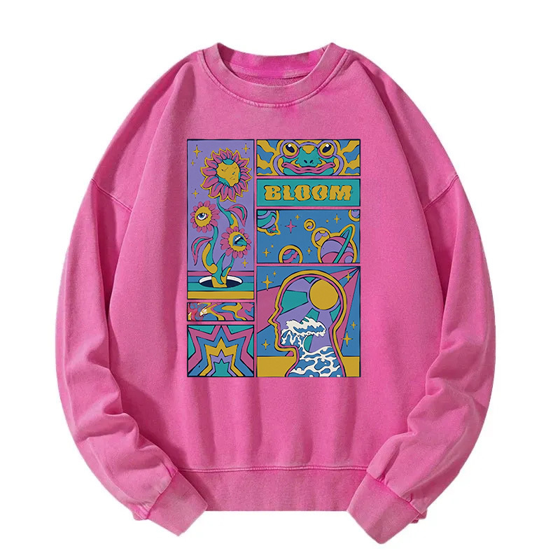 Color Bloom Washed Sweatshirt