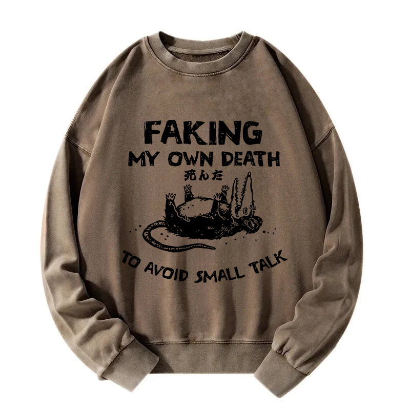 Avoid Small Talk Washed Sweatshirt