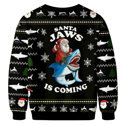Santa Jaws Christmas Ugly Sweatshirts