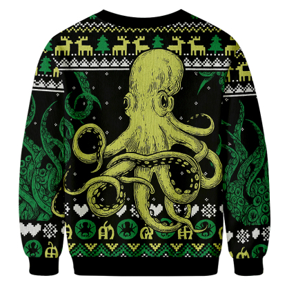 Octopus Kraken Cthulhu Christmas Ugly Sweatshirts