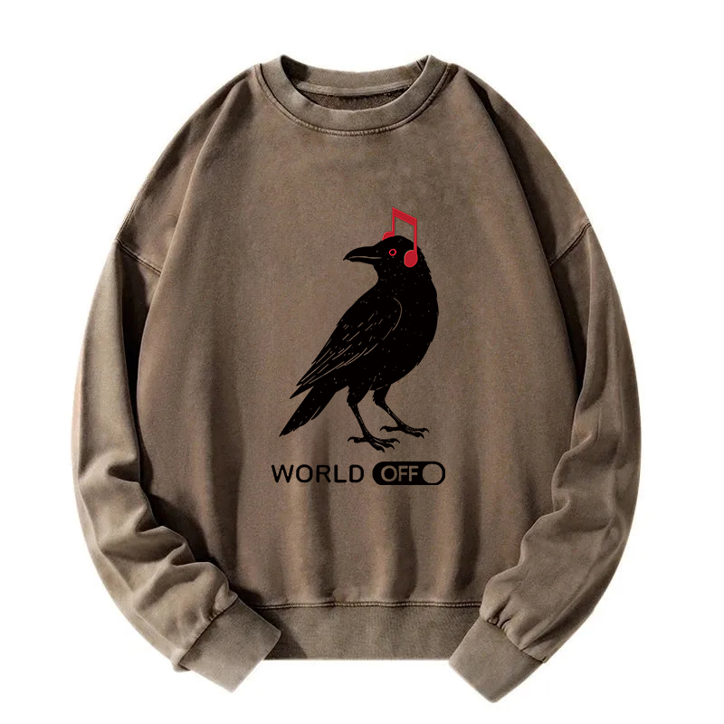 Crow's Music World Washed Sweatshirt