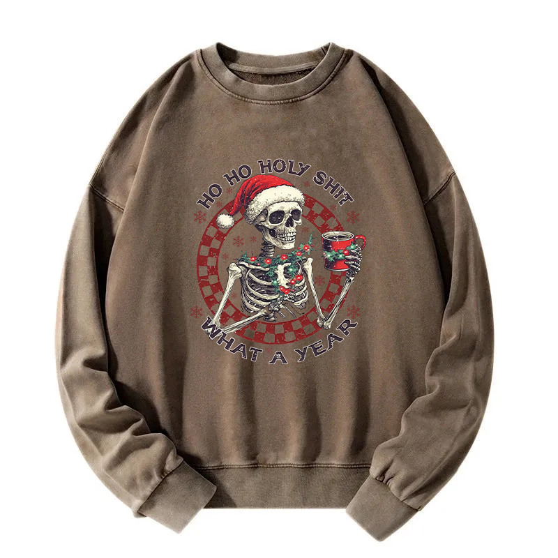 Skeleton Christmas Washed Sweatshirt