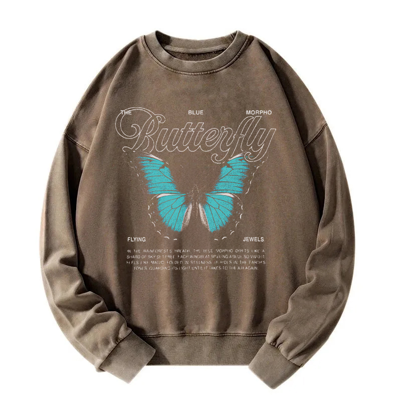 Flying Jewels Butterfly Washed Sweatshirt