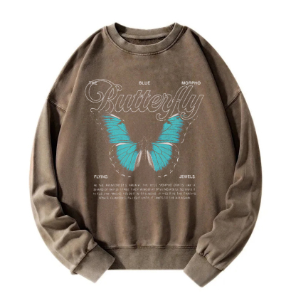 Flying Jewels Butterfly Washed Sweatshirt