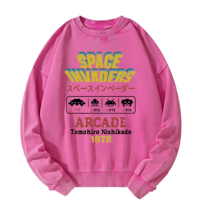 Space Invaders Washed Sweatshirt