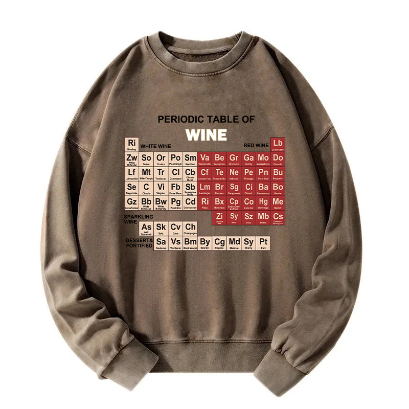 Table of Elements of Wine Washed Sweatshirt