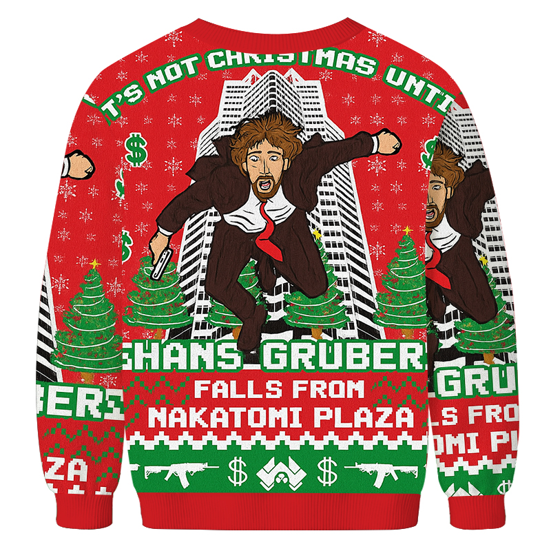 Hans Gruber Fall Nakatomi Plaza Die Hard Christmas Ugly Sweatshirt