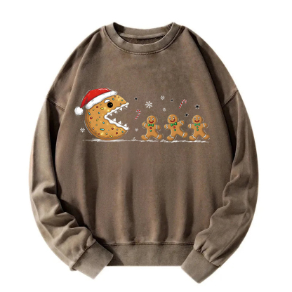 Christmas Gingerbread Cookies Washed Sweatshirt