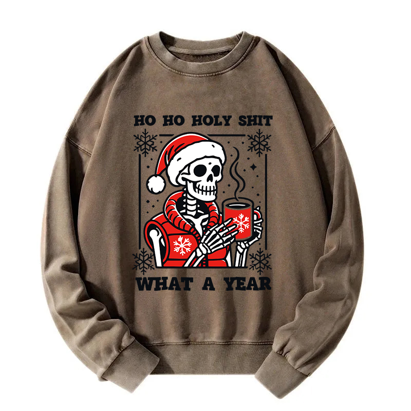 Merry Christmas Skeleton Washed Sweatshirt