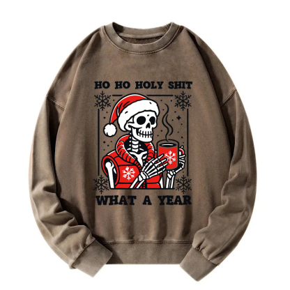 Merry Christmas Skeleton Washed Sweatshirt