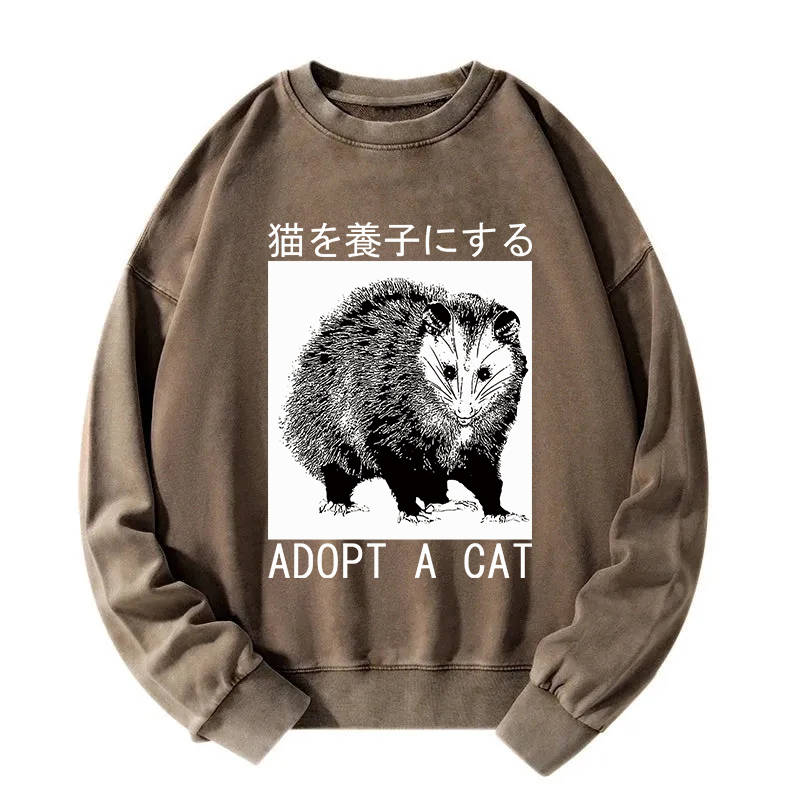 Adopt a Cat Japanese Opossum Washed Sweatshirt