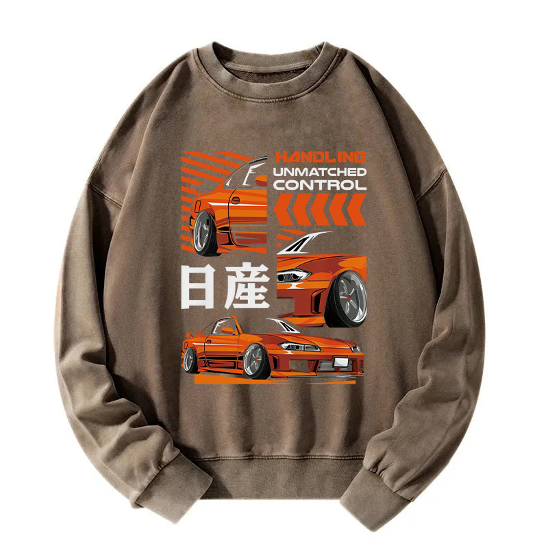Handling Unmatched Control Car Racing Washed Sweatshirt
