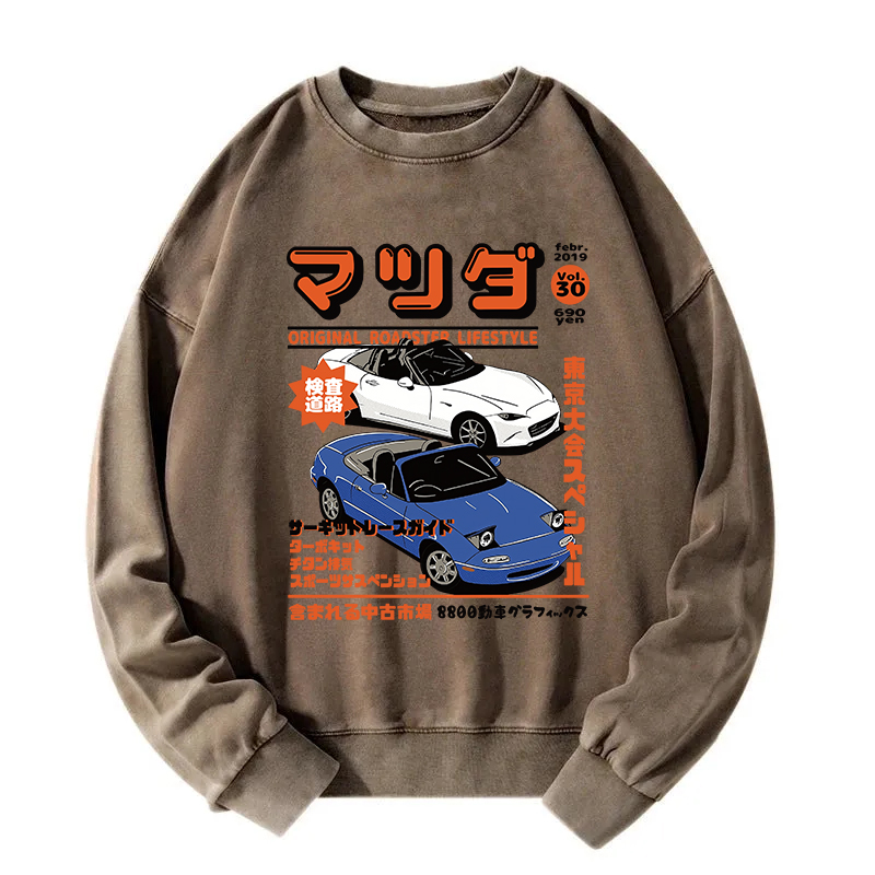 Miata MX5 MX7 JDM Drift Racing Washed Sweatshirt