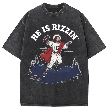 He Is Rizzin' Washed T-Shirt