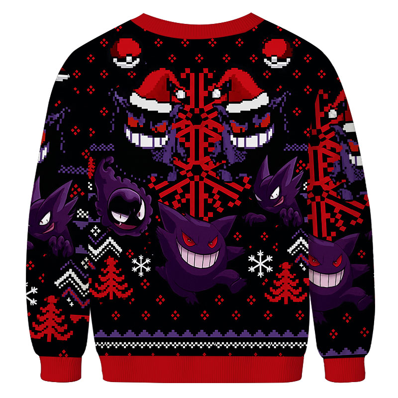 Ghost Gengar Ghastly Pokemon Christmas Ugly Sweatshirt