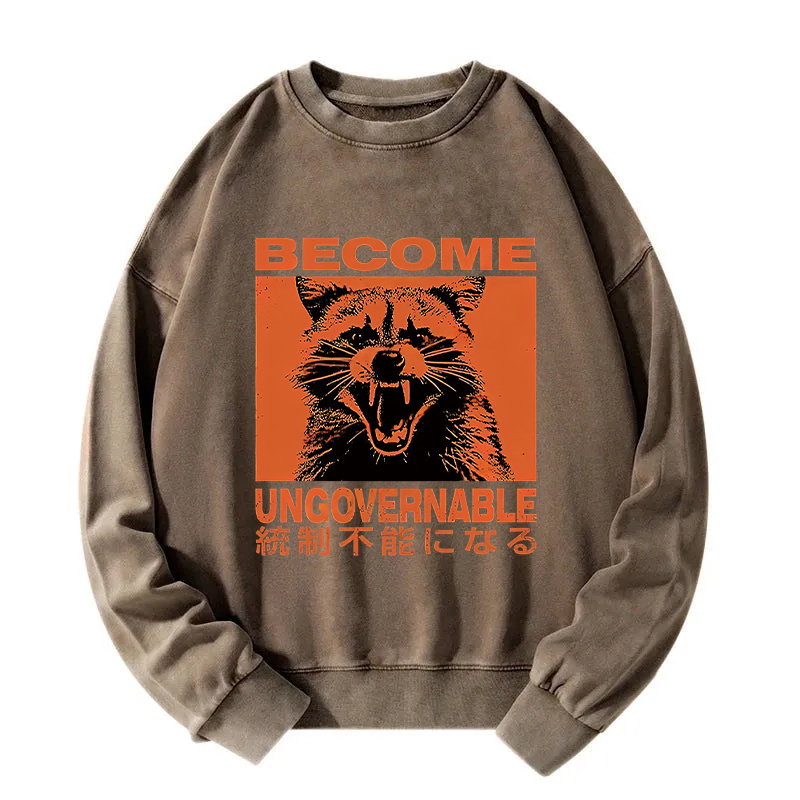 Ungovernable Raccoon Washed Sweatshirt