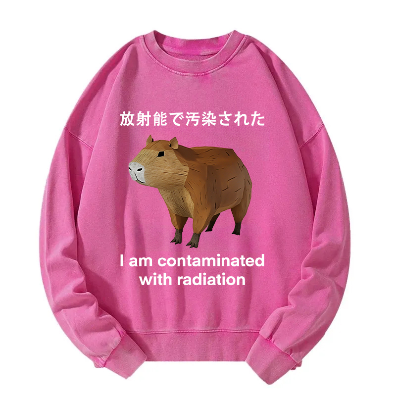 Capybara Contaminated By Radiation Washed Sweatshirt