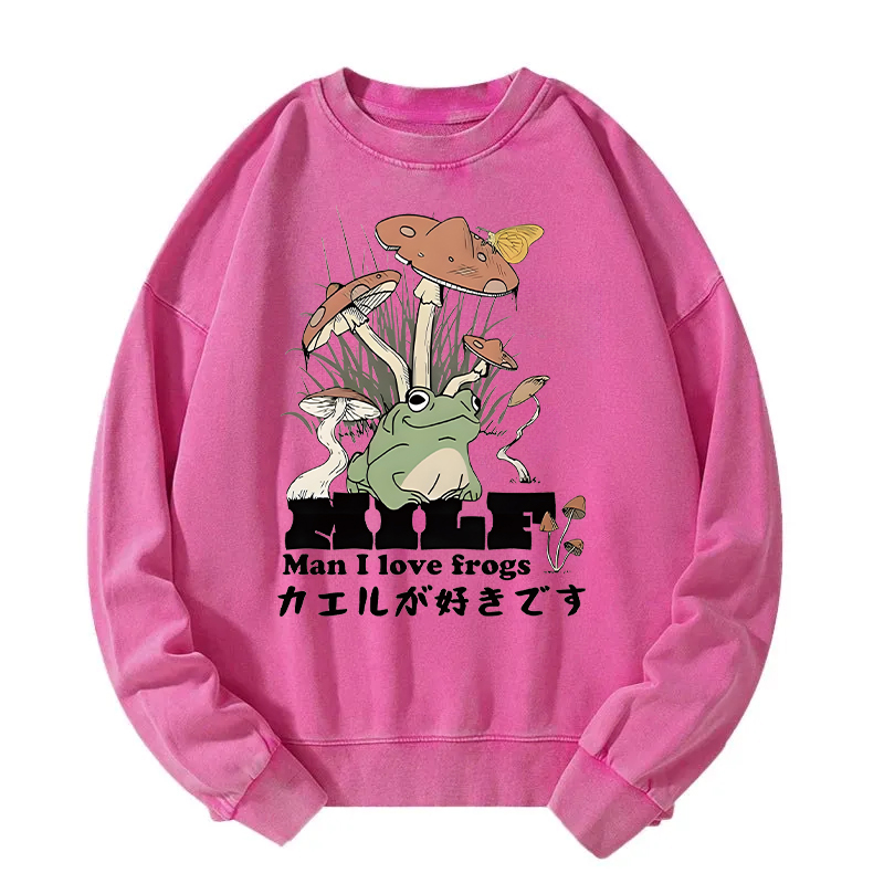 Man I Love Frogs Washed Sweatshirt