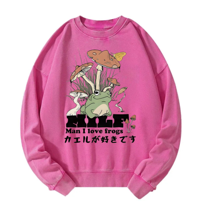 Man I Love Frogs Washed Sweatshirt