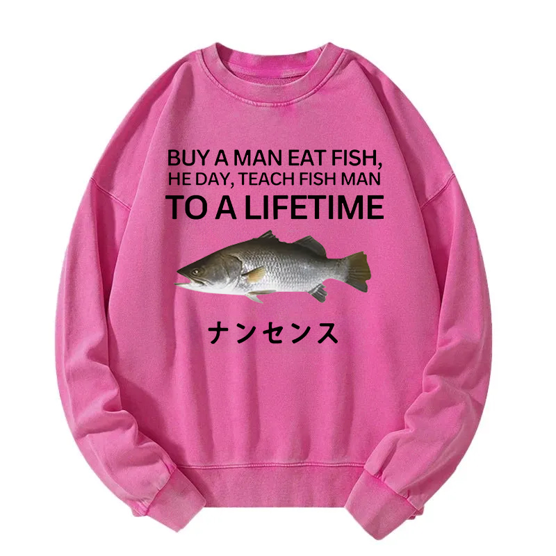 Buy a Man Eat Fish Washed Sweatshirt