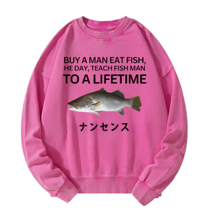 Buy a Man Eat Fish Washed Sweatshirt
