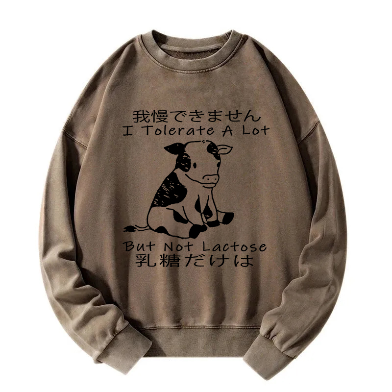 I Can't Tolerate Lactose Washed Sweatshirt